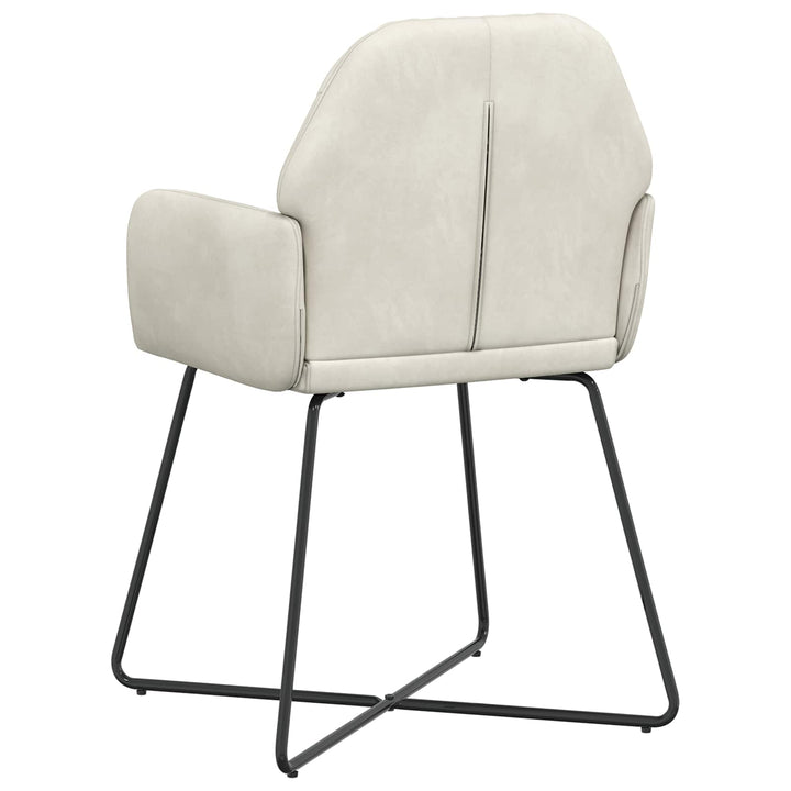Spisestole 6 stk. Fløjl Cremefarvet 55 x 50 x 84 cm