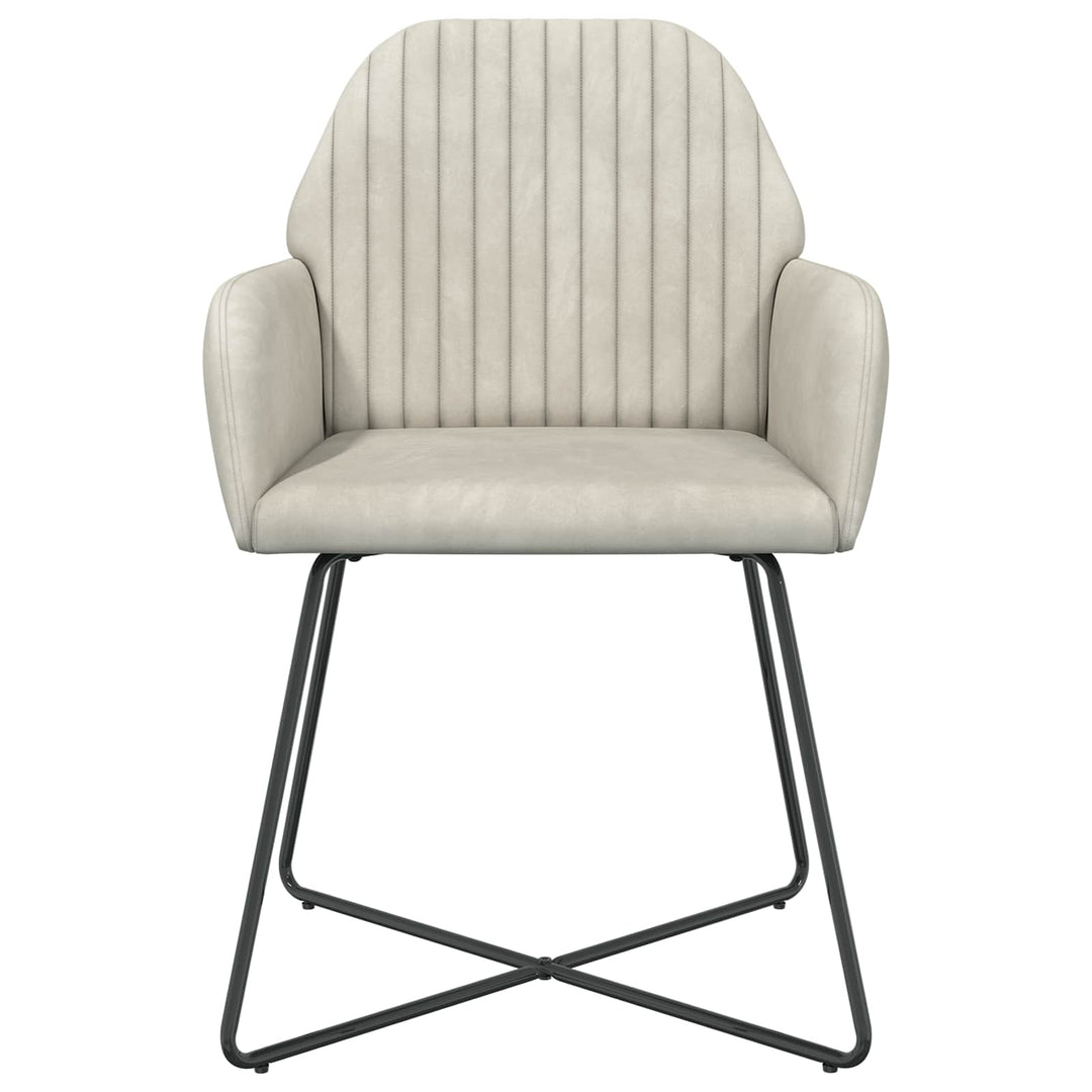 Spisestole 6 stk. Fløjl Cremefarvet 55 x 50 x 84 cm