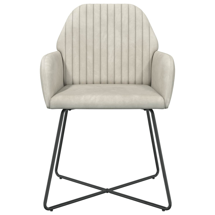 Spisestole 6 stk. Fløjl Cremefarvet 55 x 50 x 84 cm