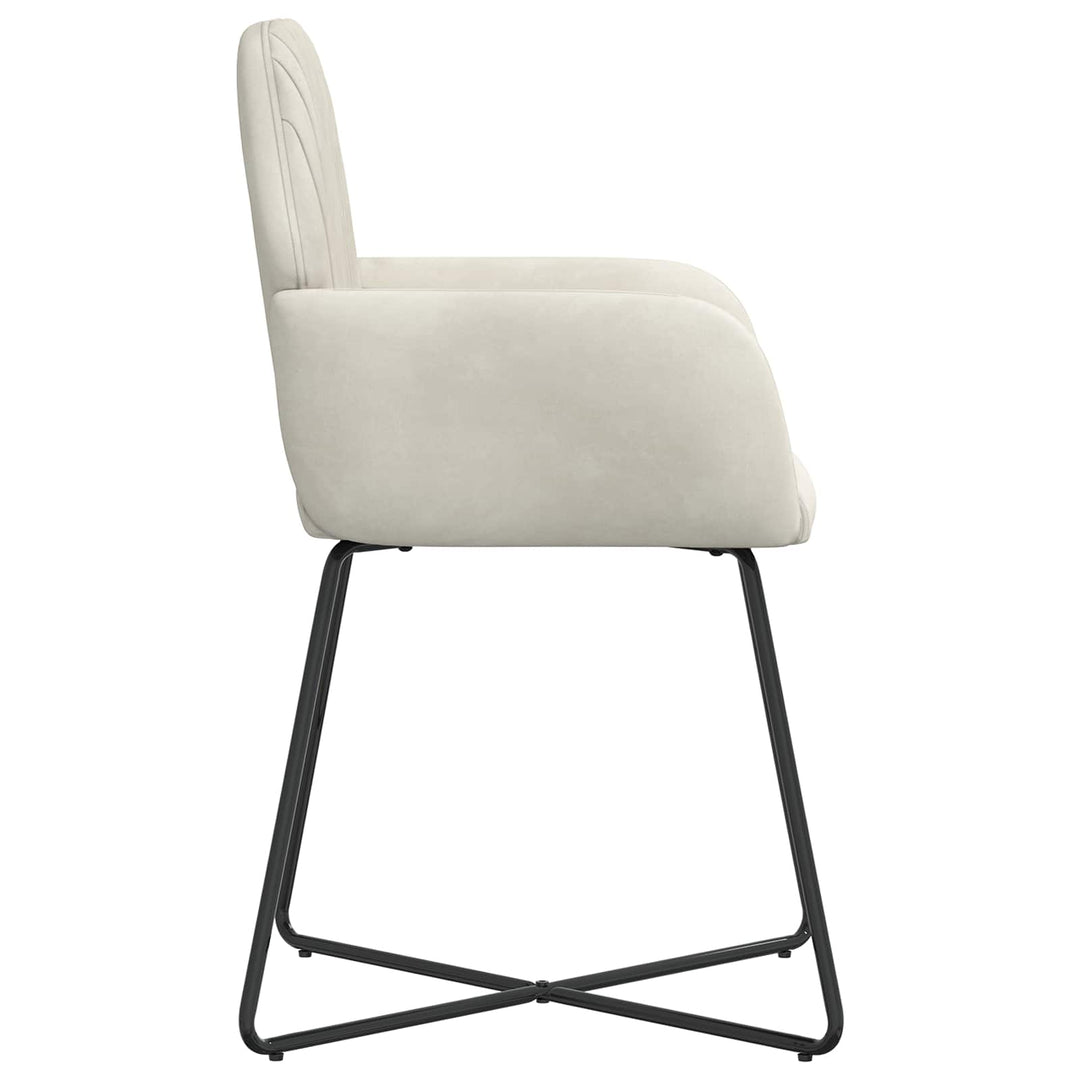 Spisestole 6 stk. Fløjl Cremefarvet 55 x 50 x 84 cm