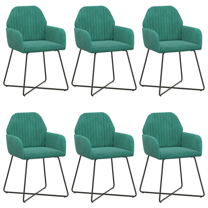 Spisestole 6 pcs Fløjl Turkis 55 x 50 x 84 cm