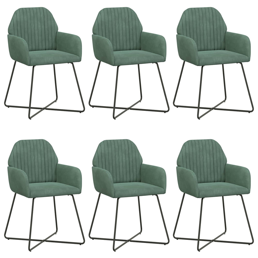 Spisestole 6 pcs Fløjl Havgrøn 55 x 50 x 84 cm