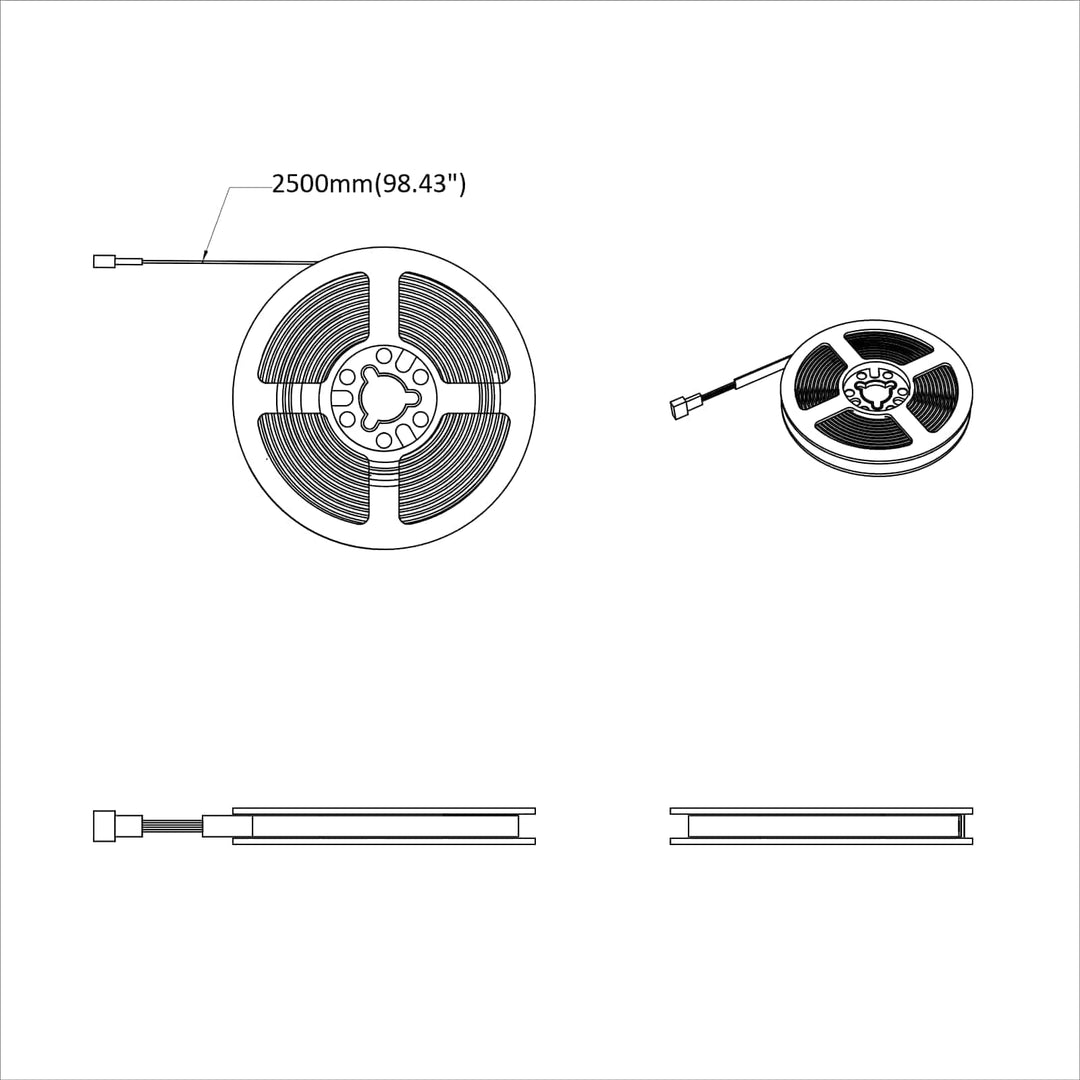 LED Strip 12 stk. Sort og Gennemsigtig Kobber og plastik