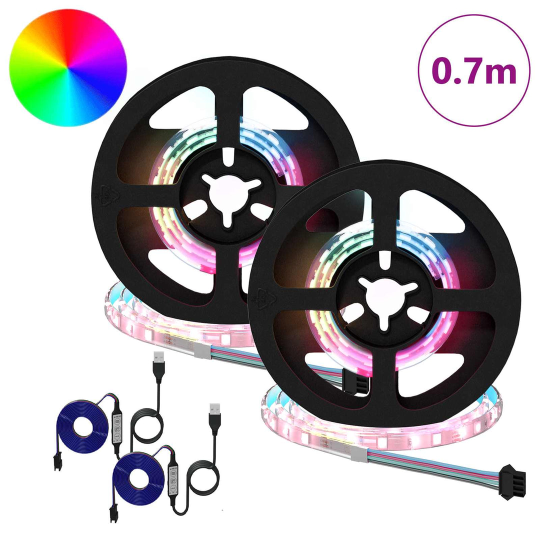 LED Strip 2 pcs Sort og Gennemsigtig 350 mm Kobber og plastik