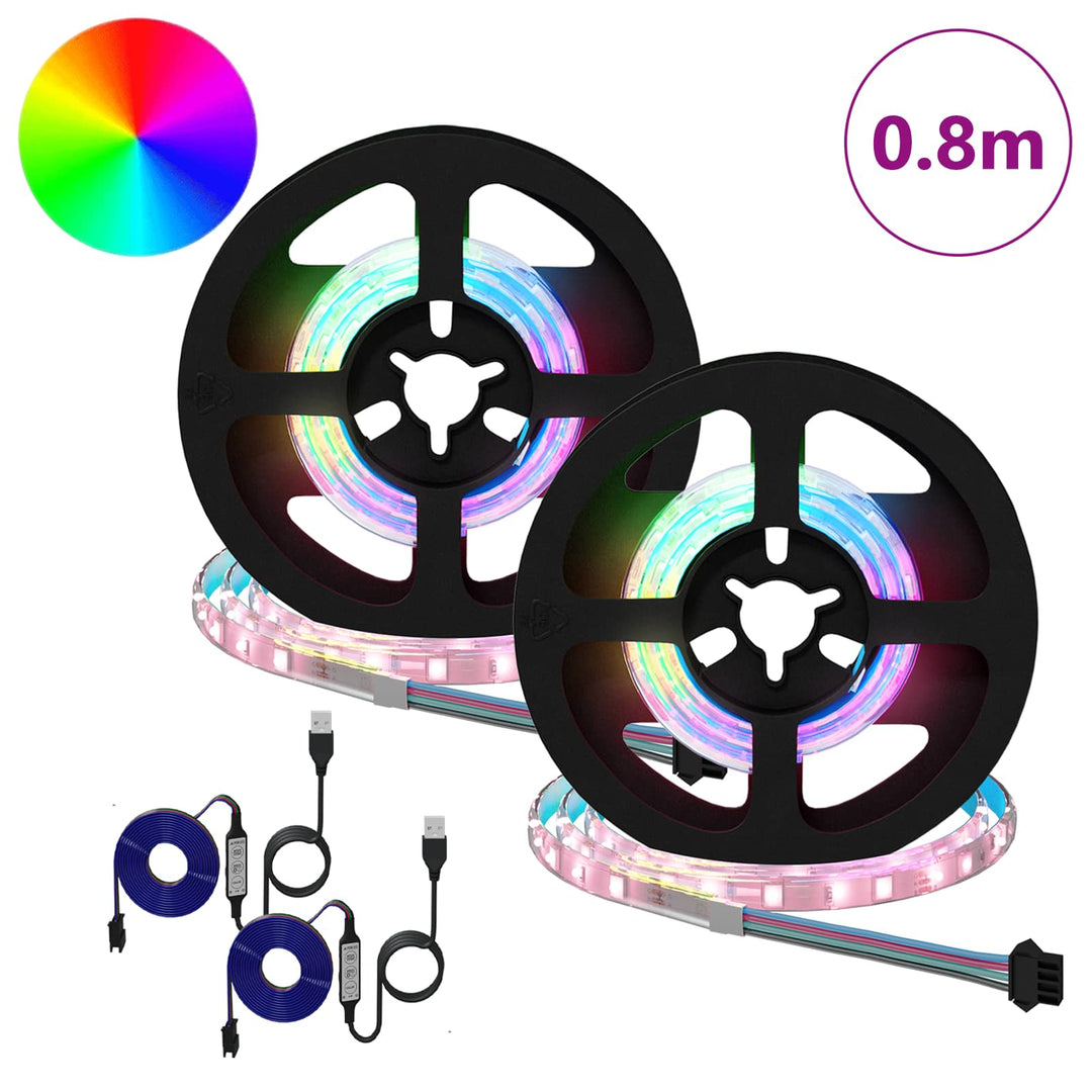 LED Strip 2 pcs Sort og Gennemsigtig 400 mm Kobber og plastik