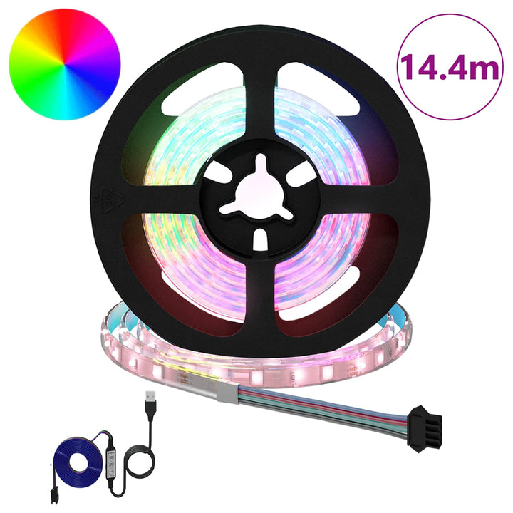 LED Strip 12 stk. Sort og Gennemsigtig Kobber og plastik