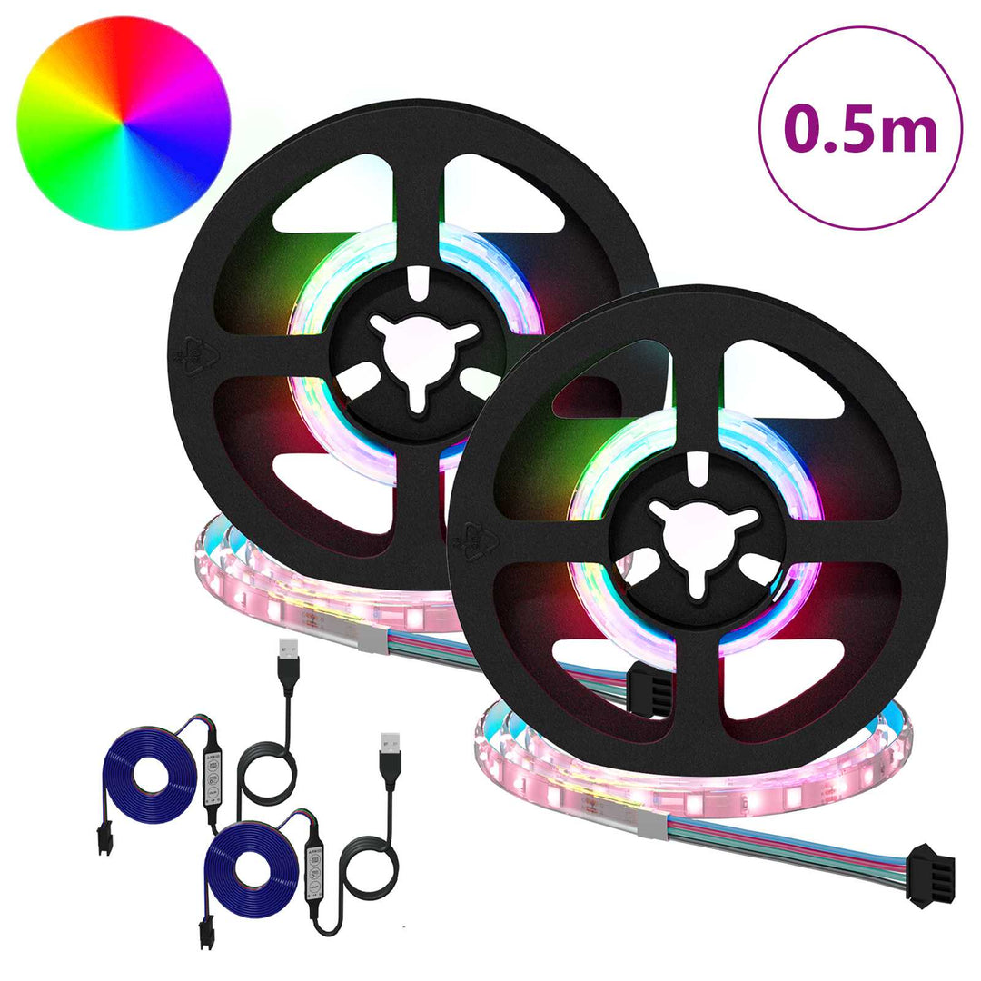 LED Strip 2 pcs Sort og Gennemsigtig 250 mm Kobber og plastik