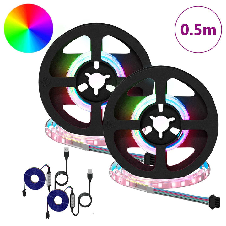 LED Strip 2 pcs Sort og Gennemsigtig 250 mm Kobber og plastik