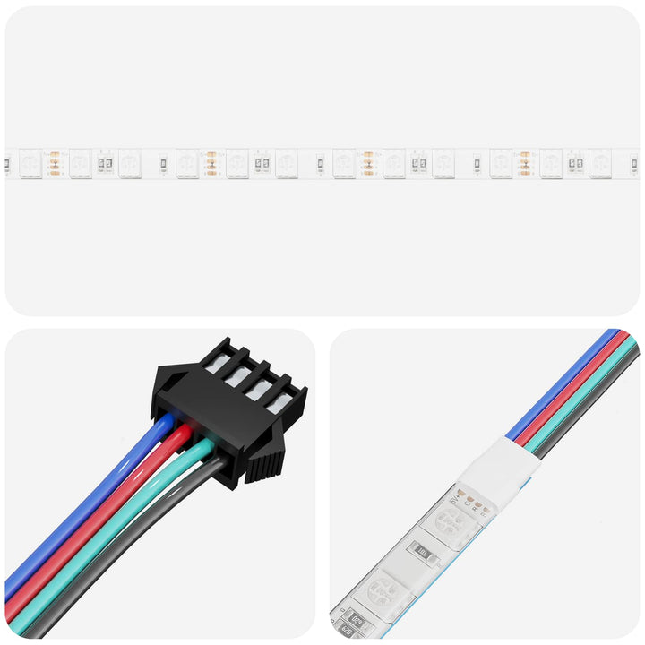 LED Strip 12 stk. Sort og Gennemsigtig Kobber og plastik