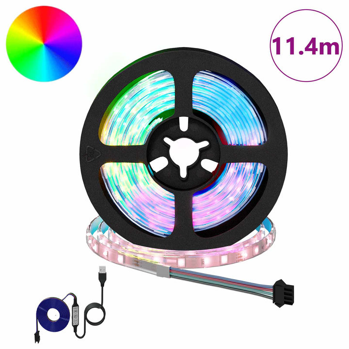 LED Strip 12 stk. Sort og Gennemsigtig Kobber og plastik