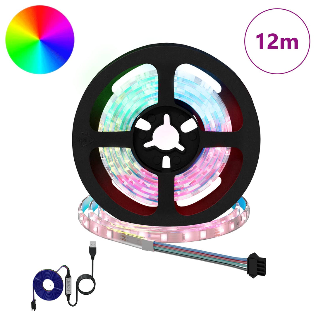 LED Strip 12 stk. Sort og Gennemsigtig Kobber og plastik