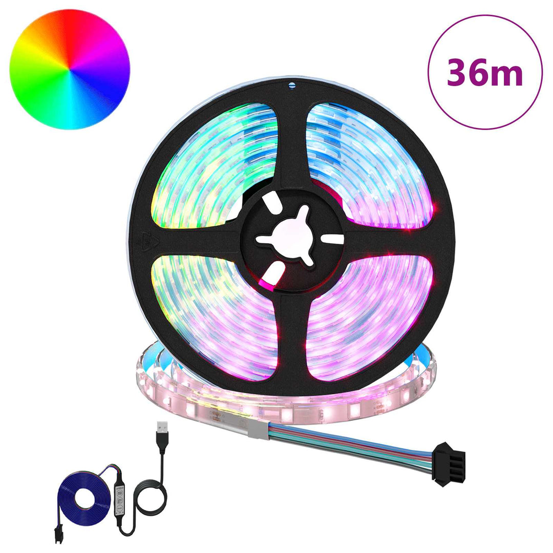 LED Strip 12 stk. Sort og Gennemsigtig Kobber og plastik