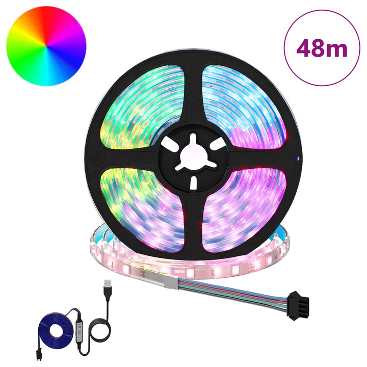 LED Strip 12 stk. Sort og Gennemsigtig Kobber og plastik
