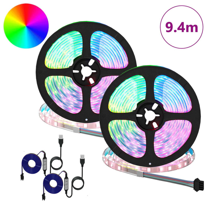LED Strip 2 stk. Sort og Gennemsigtig Kobber og plastik