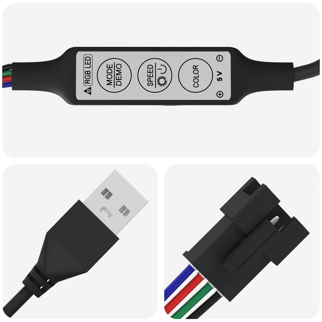 LED Strip 12 stk. Sort og Gennemsigtig Kobber og plastik