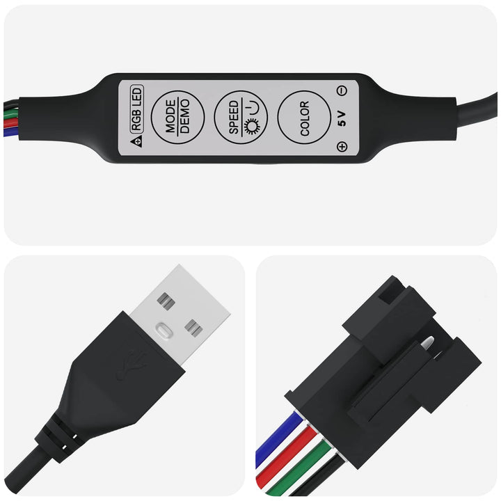 LED Strip 12 stk. Sort og Gennemsigtig Kobber og plastik