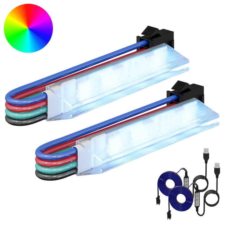 LED Strip 2 pcs Sort og Hvid 1745 mm Kobber og plastik