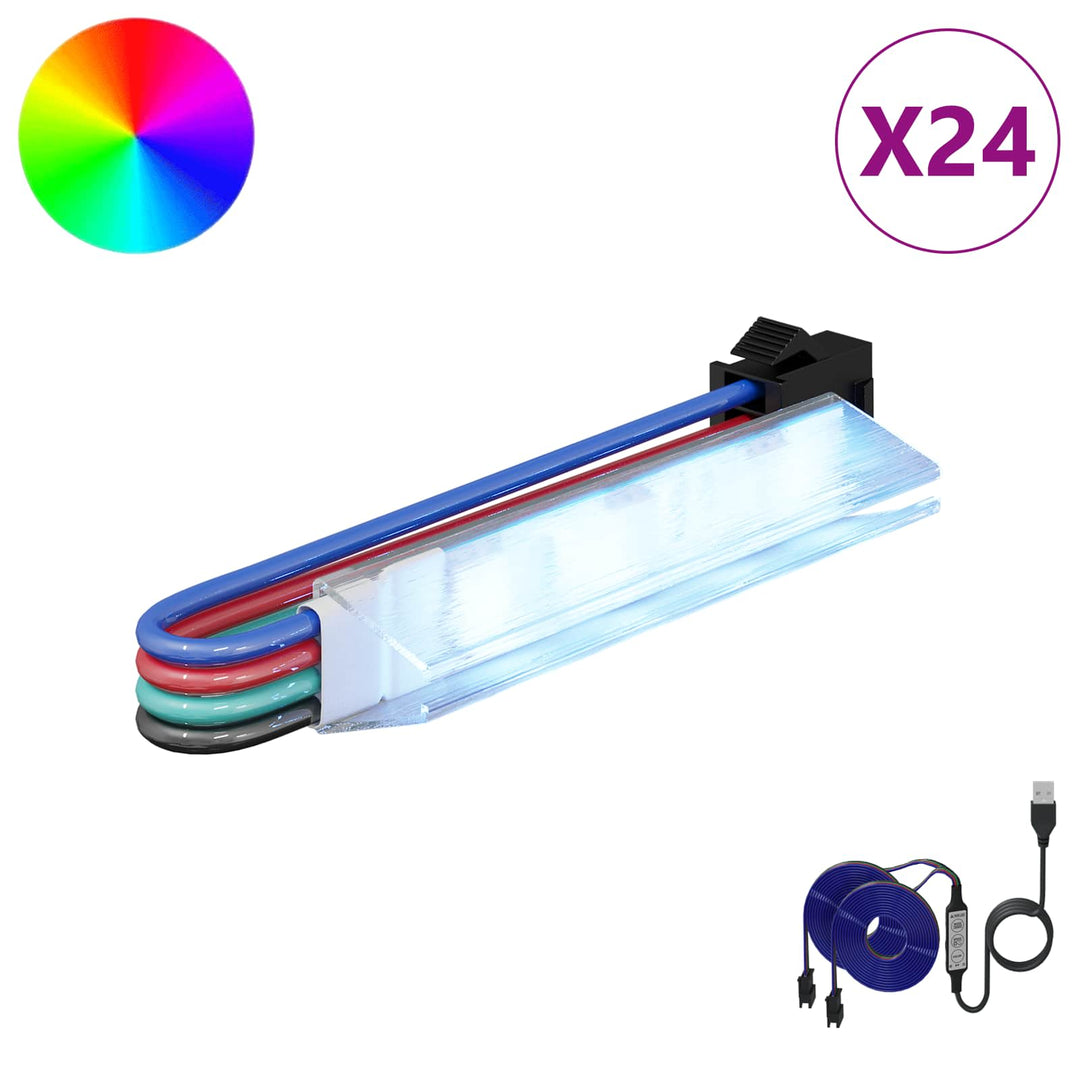 LED Strip 12 pcs Sort og flerfarvet 1745 mm Kobber og plastik