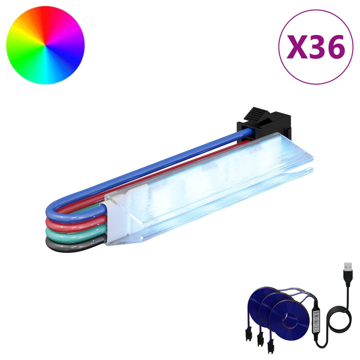 LED Strip 12 pcs Sort og flerfarvet 1745 mm Kobber og plastik