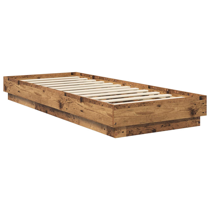 Senge ramme med LED Gammelt træ 80 x 200 cm Konstrueret træ