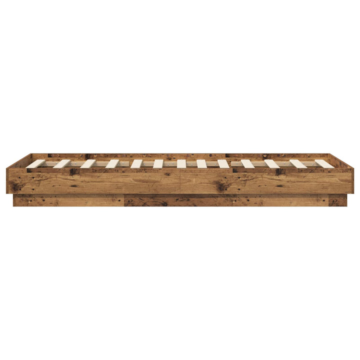 Senge ramme med LED Gammelt træ 80 x 200 cm Konstrueret træ