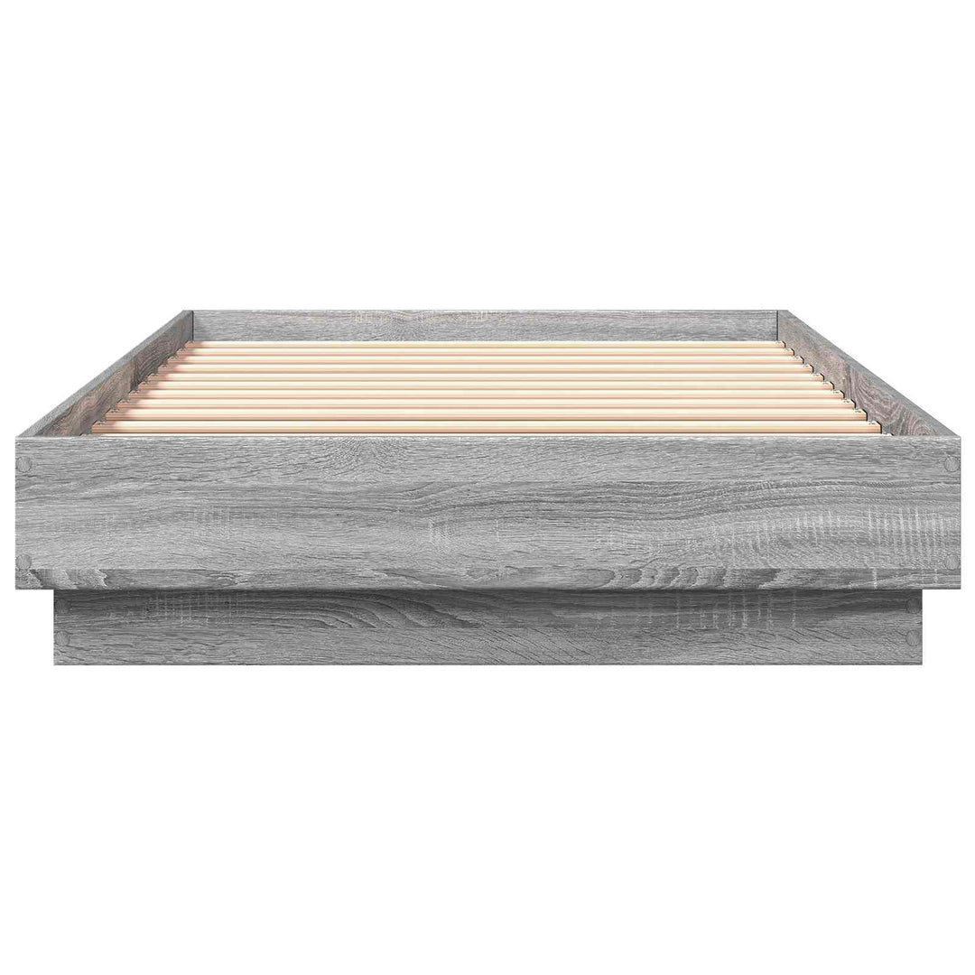 Senge ramme med LED Grå Sonoma 80 x 200 cm Konstrueret træ
