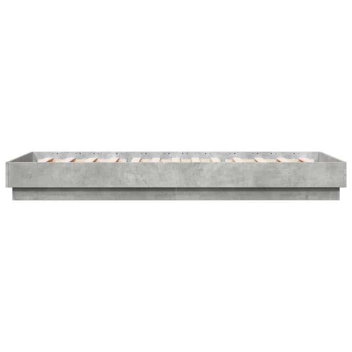 Senge ramme med LED Betongrå 80 x 200 cm Konstrueret træ
