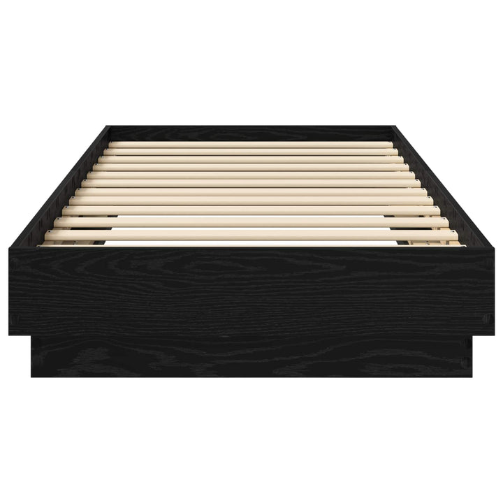 Senge ramme med LED Sort eg 80 x 200 cm Konstrueret træ