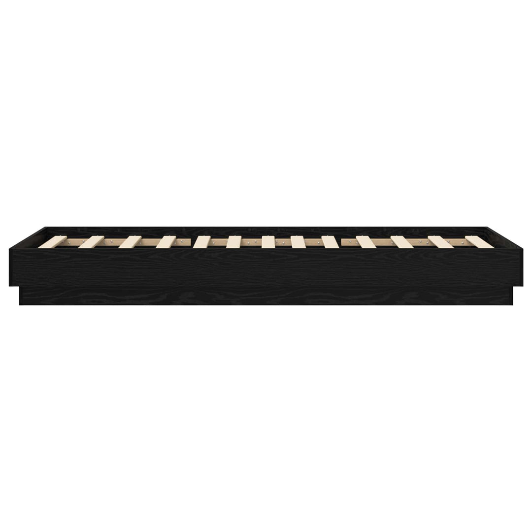 Senge ramme med LED Sort eg 80 x 200 cm Konstrueret træ