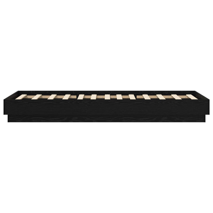 Senge ramme med LED Sort eg 80 x 200 cm Konstrueret træ