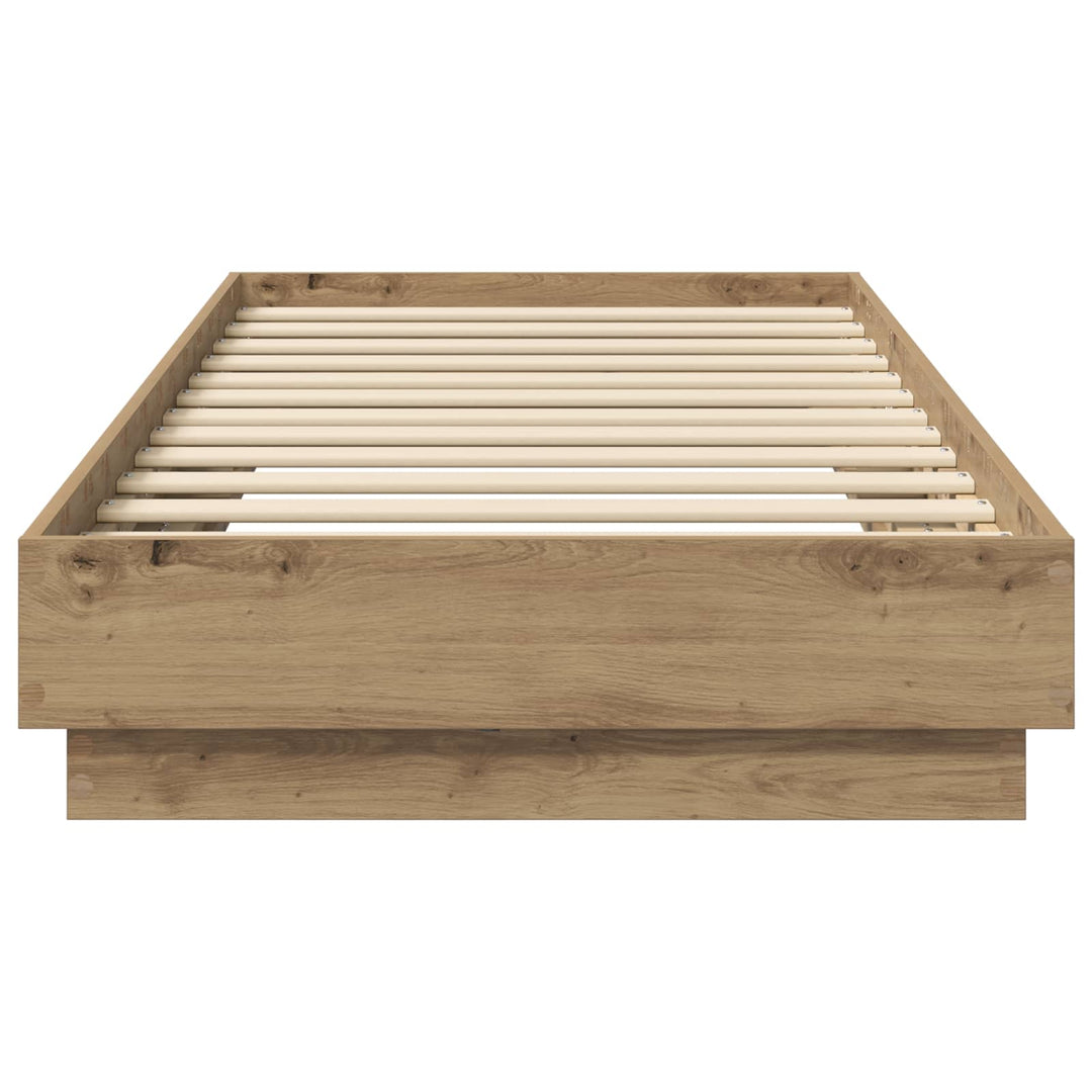 Senge ramme med LED Artisan-eg 80 x 200 cm Konstrueret træ