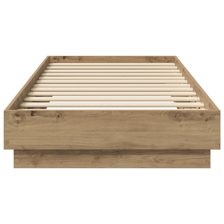 Senge ramme med LED Artisan-eg 80 x 200 cm Konstrueret træ