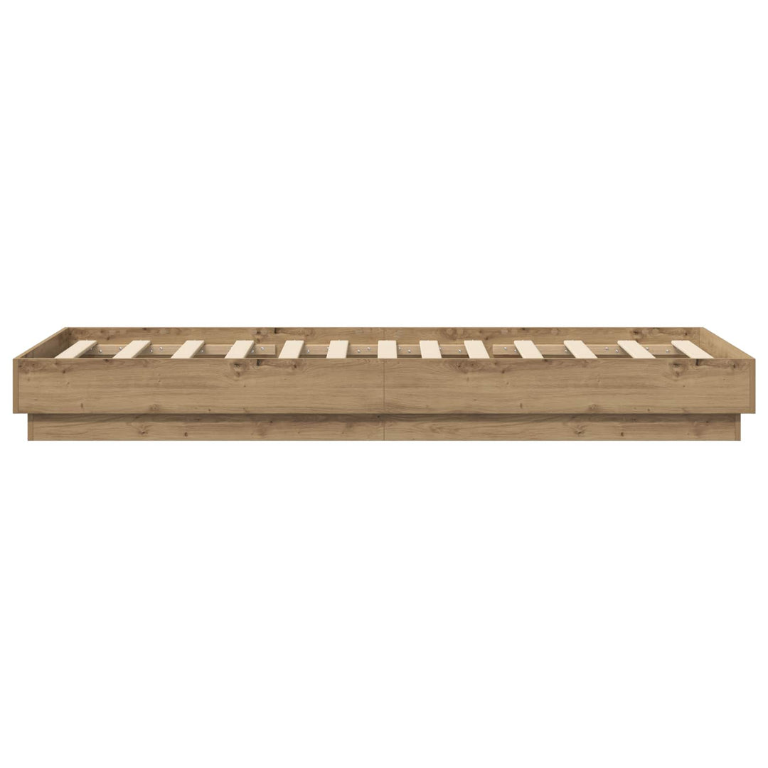Senge ramme med LED Artisan-eg 80 x 200 cm Konstrueret træ