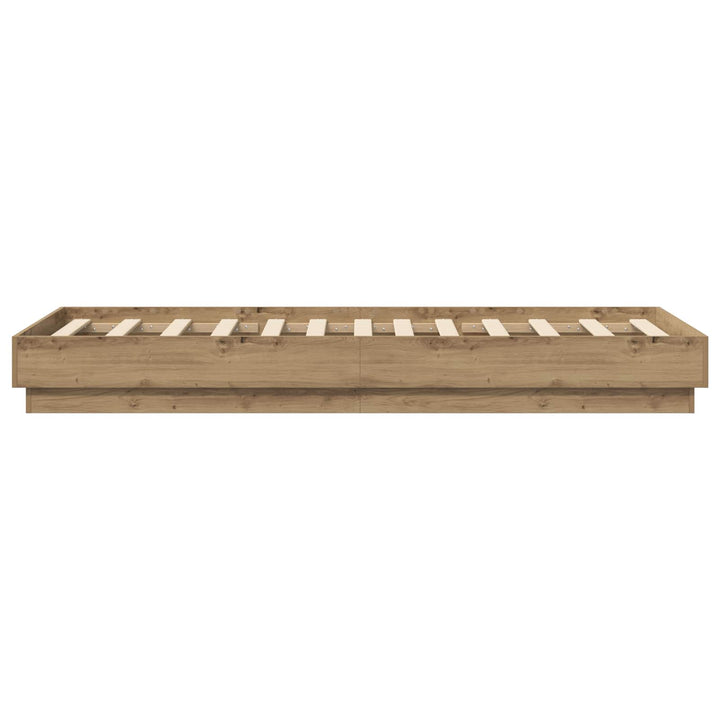Senge ramme med LED Artisan-eg 80 x 200 cm Konstrueret træ