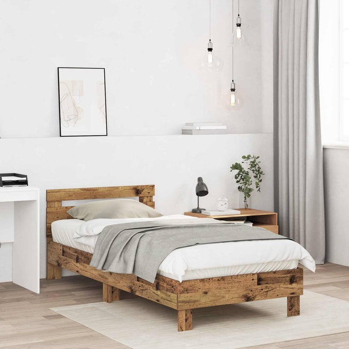 Sengestel med hovedgærde Gammelt træ 80 x 200 cm