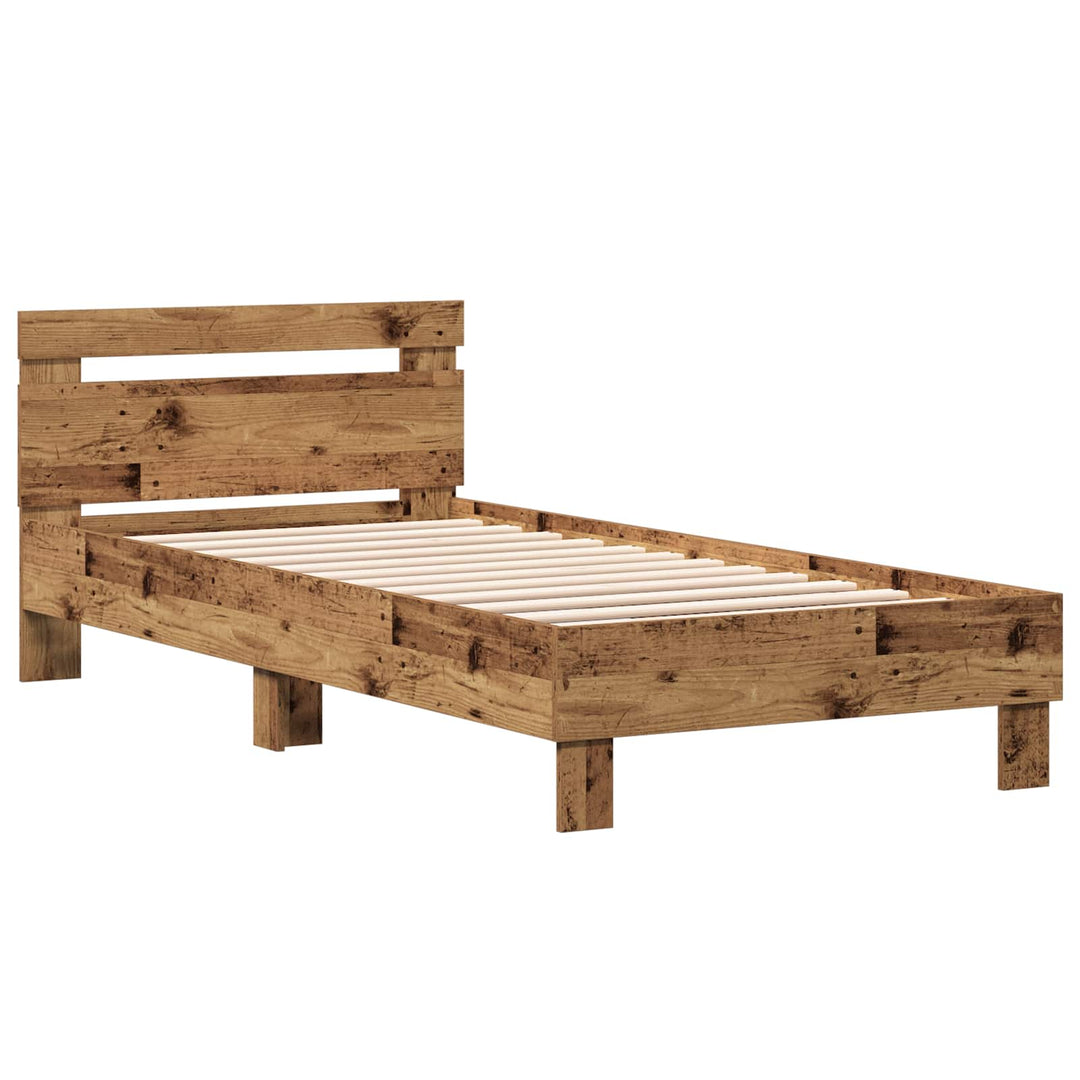 Sengestel med hovedgærde Gammelt træ 80 x 200 cm