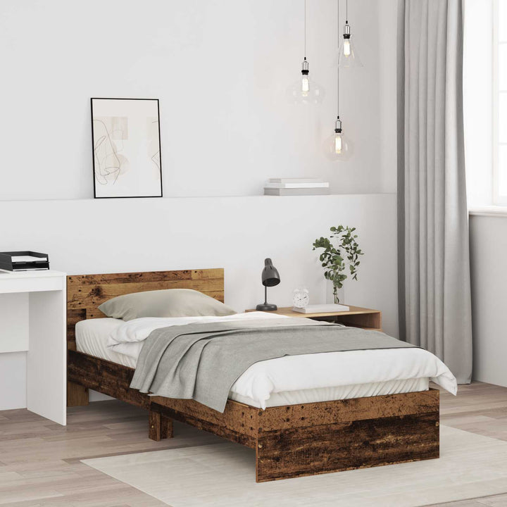 Sengestel med hovedgærde Gammelt træ 80 x 200 cm