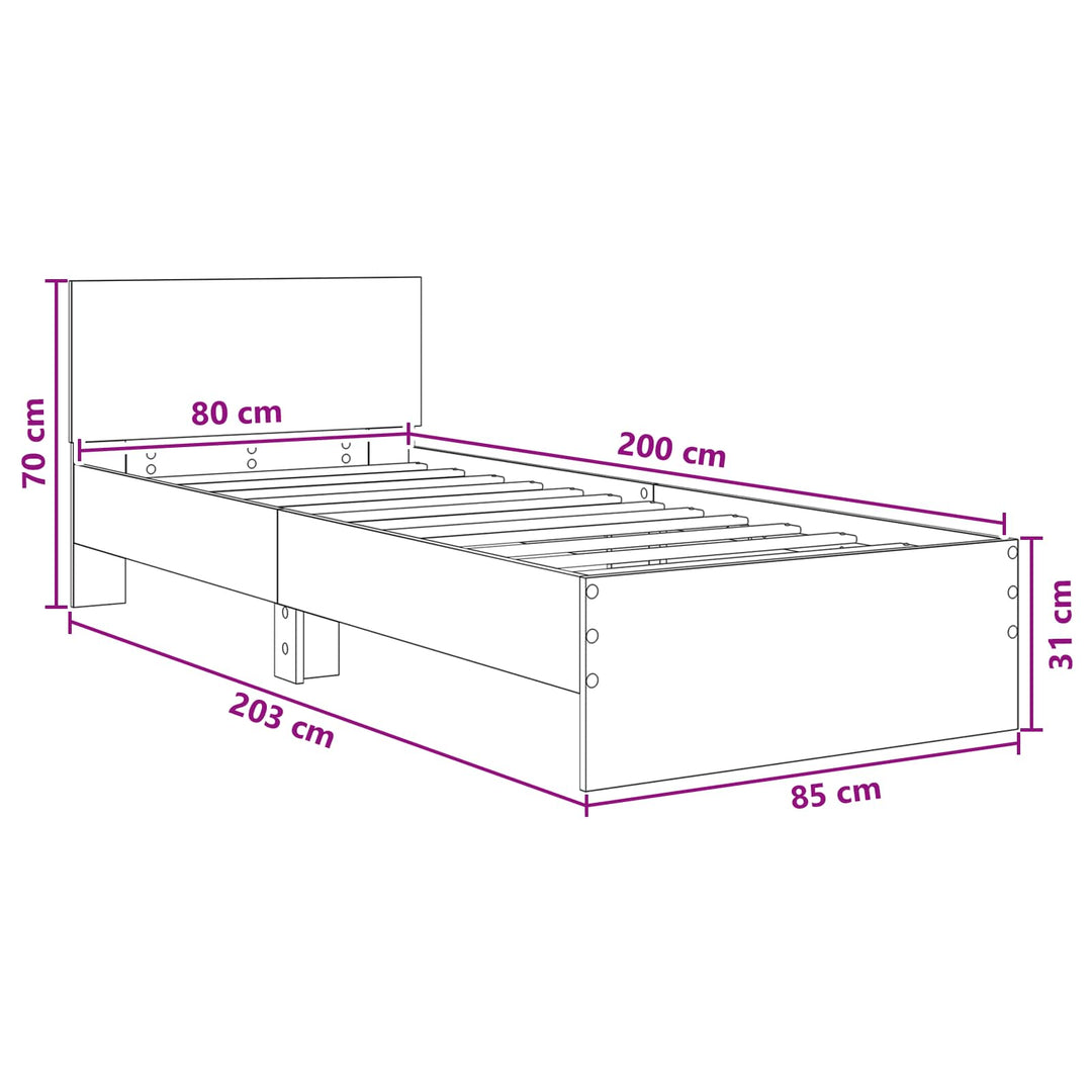 Sengestel med hovedgærde Gammelt træ 80 x 200 cm