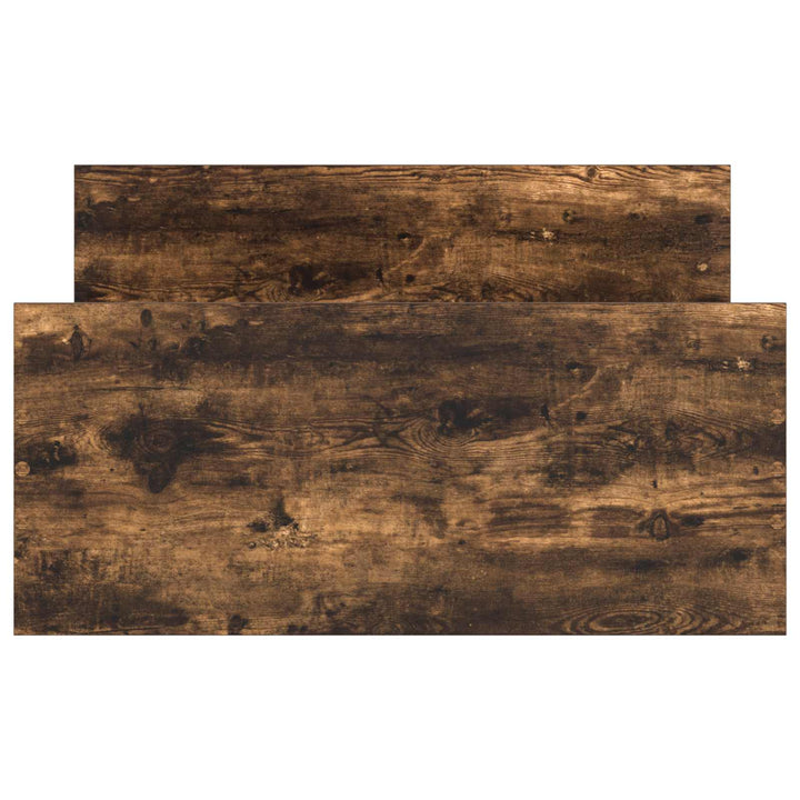 Sengestel med hovedgærde Røget eg Konstrueret træ