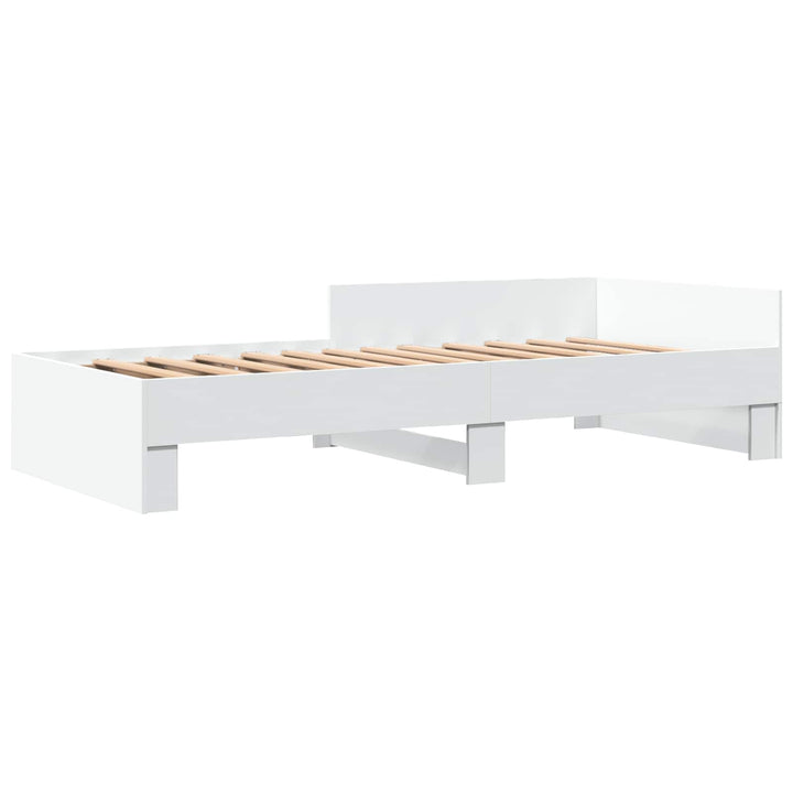 Sengestel med hovedgærde Hvid 80 x 200 cm Konstrueret træ
