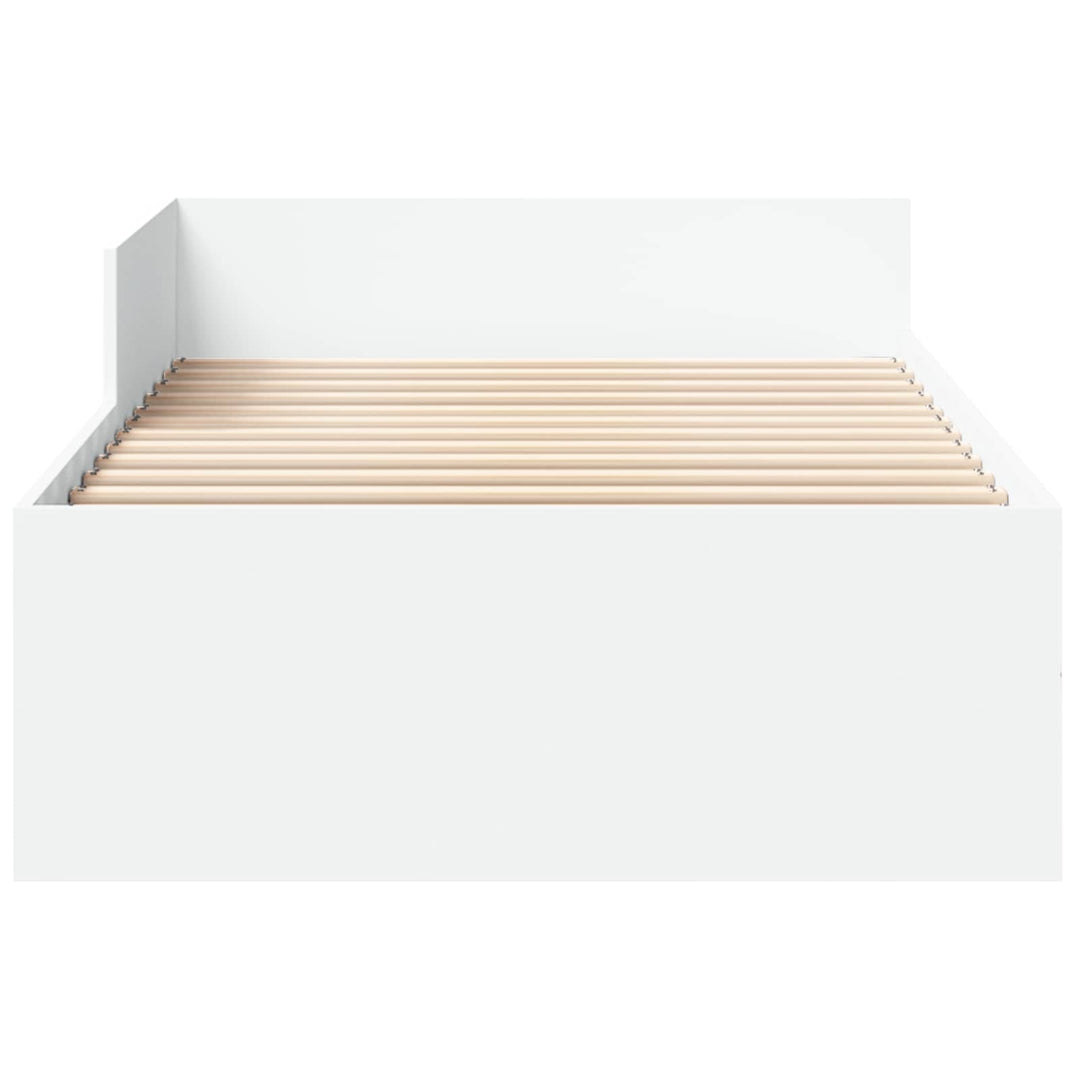 Sengestel med hovedgærde Hvid 80 x 200 cm Konstrueret træ