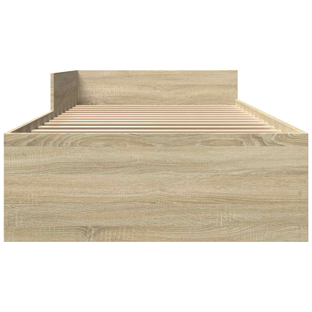 Sengestel med hovedgærde Sonoma-eg 80 x 200 cm Konstrueret træ