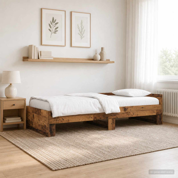 Sengestel med hovedgærde Gammelt træ 80 x 200 cm