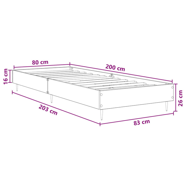 Sengestel Røget eg 80 x 200 cm Konstrueret træ
