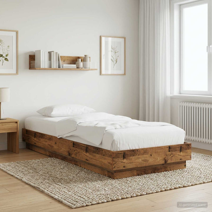 Gulvsengramme Gammelt træ 80 x 200 cm Konstrueret træ