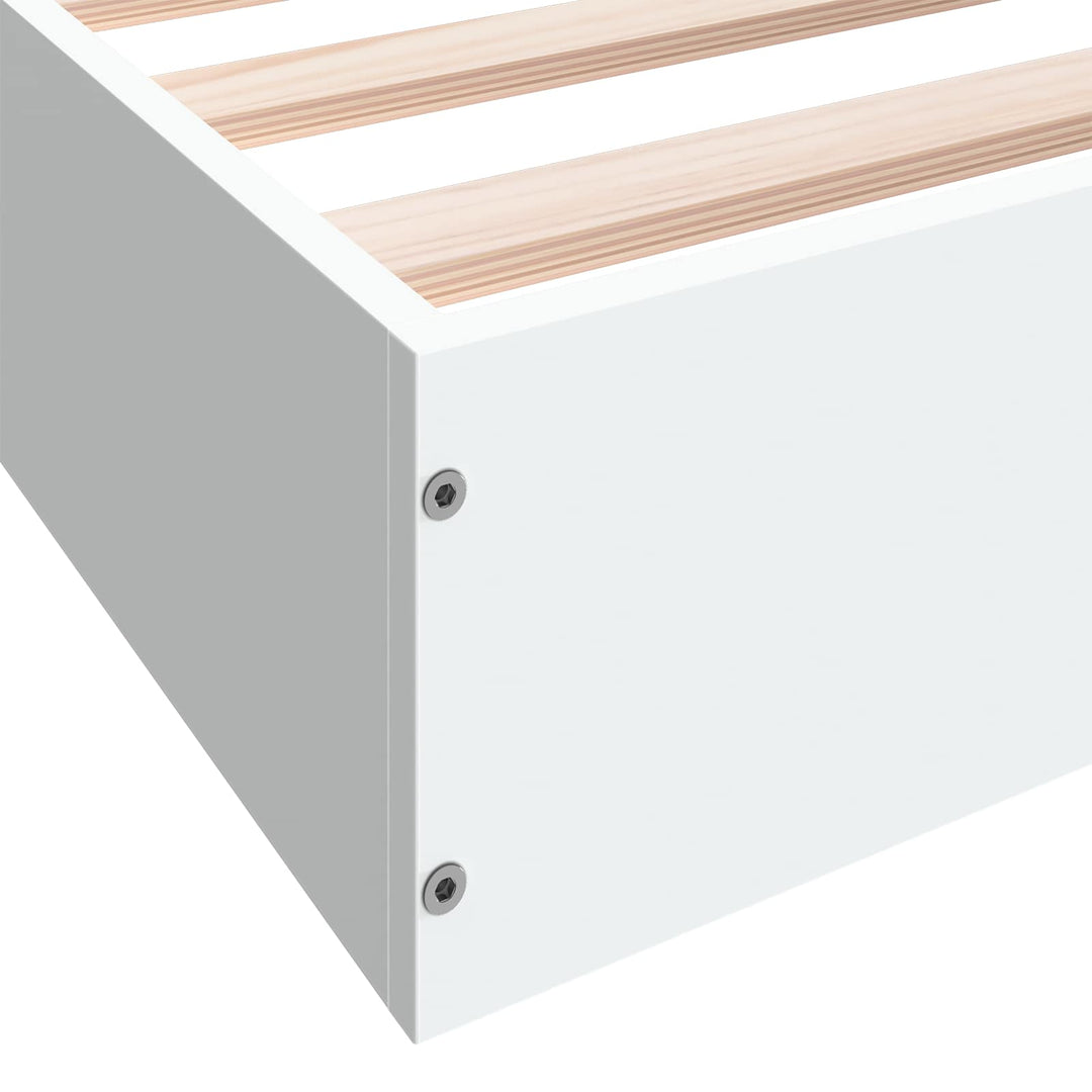 Gulvsengramme Hvid 80 x 200 cm Konstrueret træ