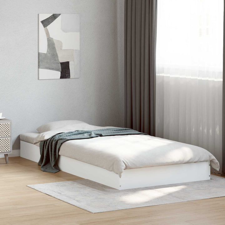 Gulvsengramme Hvid 80 x 200 cm Konstrueret træ