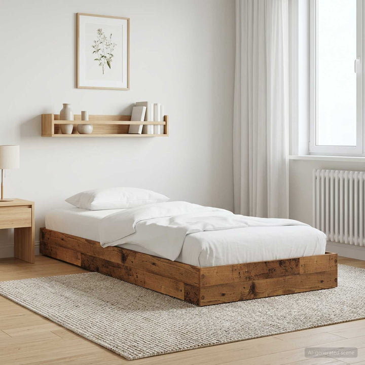 Gulvsengramme Gammelt træ 80 x 200 cm Konstrueret træ