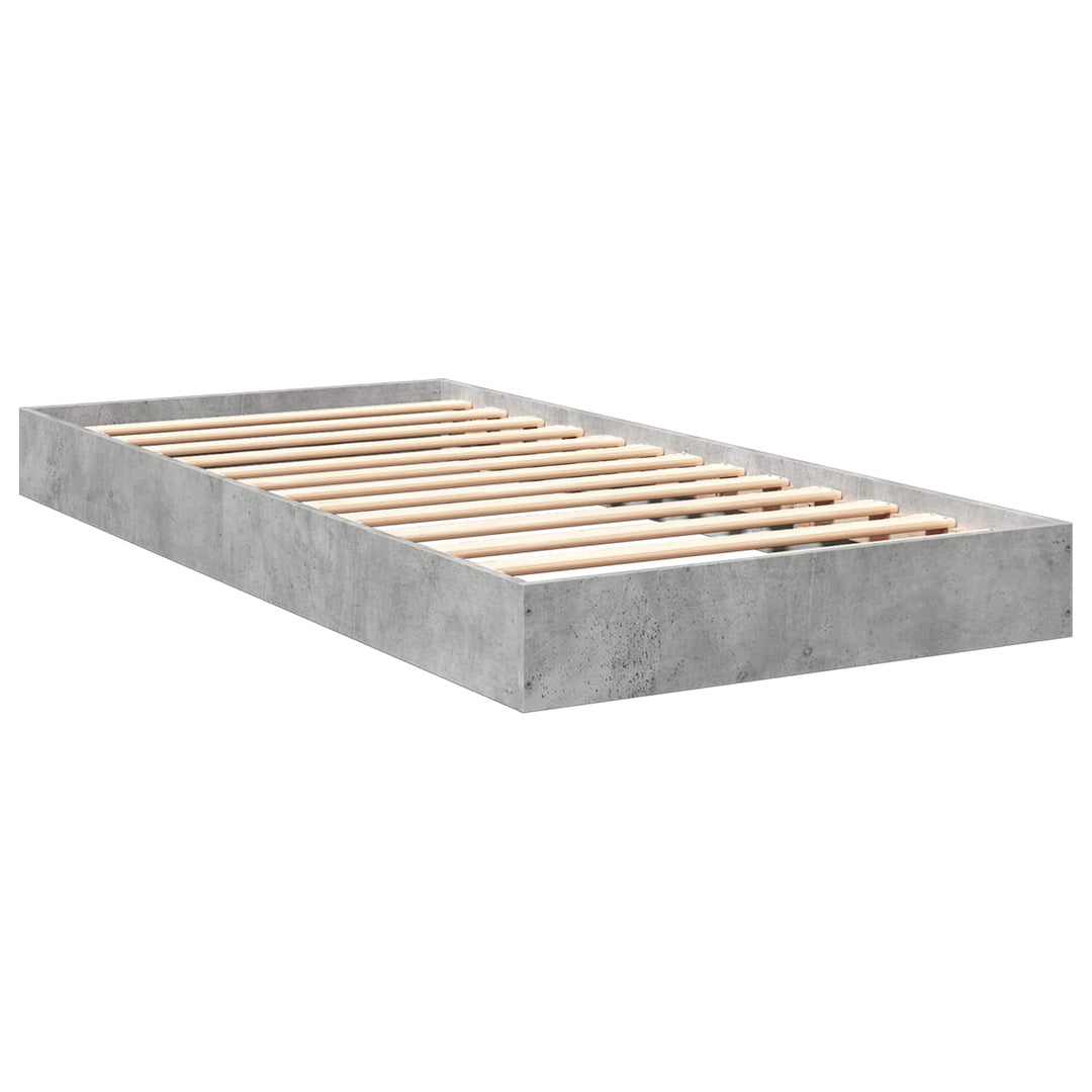 Gulvsengramme Betongrå 80 x 200 cm Konstrueret træ