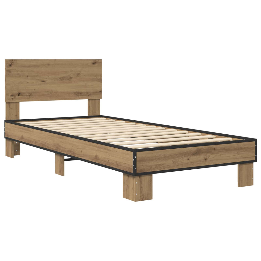 Sengestel med hovedgærde Artisan-eg 80 x 200 cm Konstrueret træ